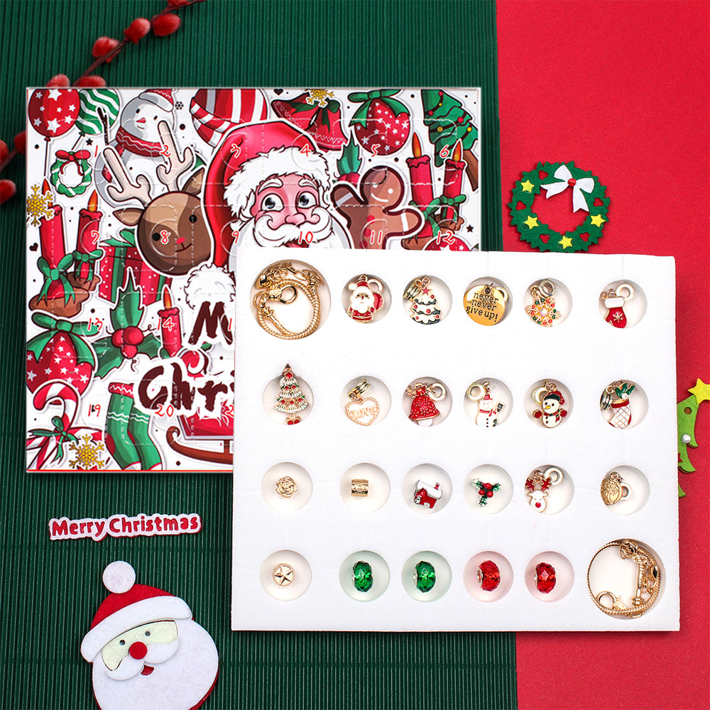 24 Days Christmas Countdown Advent Calendar DIY Bracelet Kit