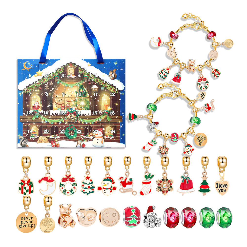 24 Days Christmas Countdown Advent Calendar DIY Bracelet Kit