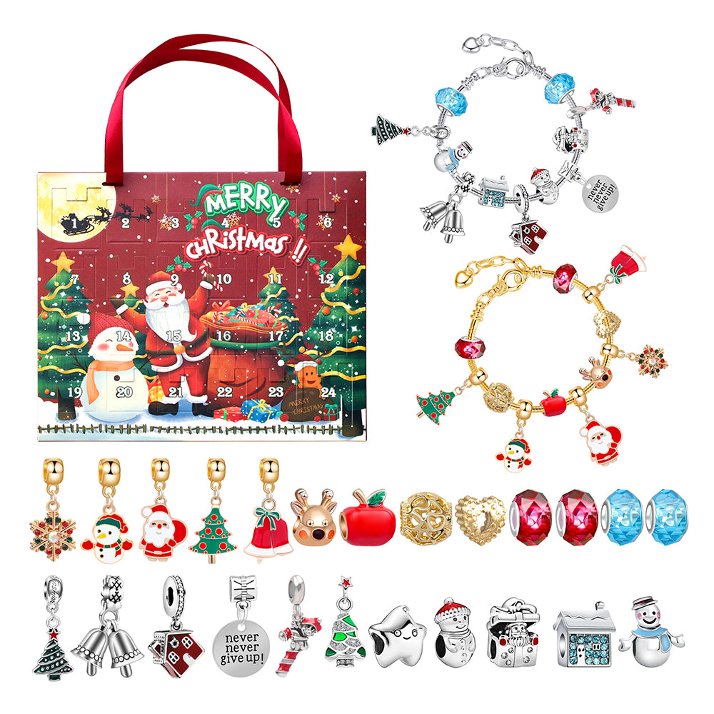 24 Days Christmas Countdown Advent Calendar DIY Bracelet Kit