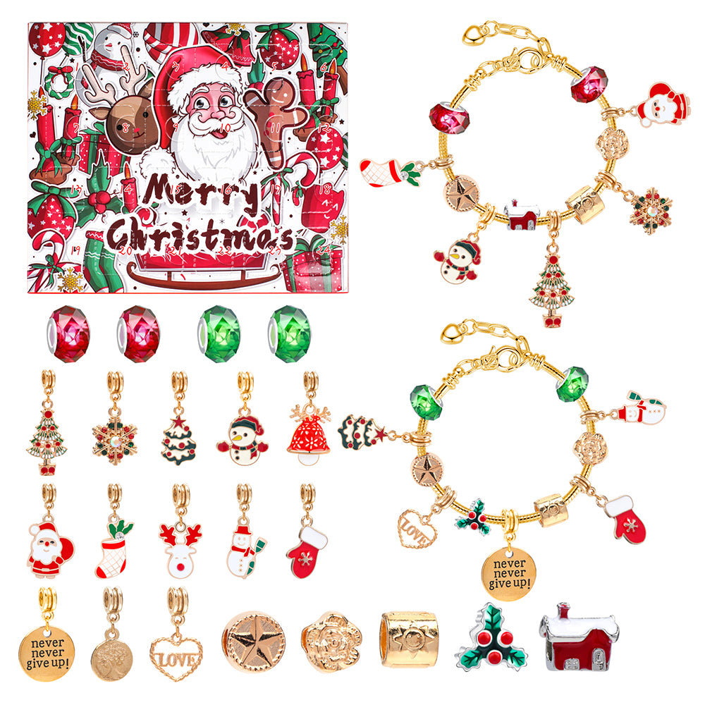 24 Days Christmas Countdown Advent Calendar DIY Bracelet Kit