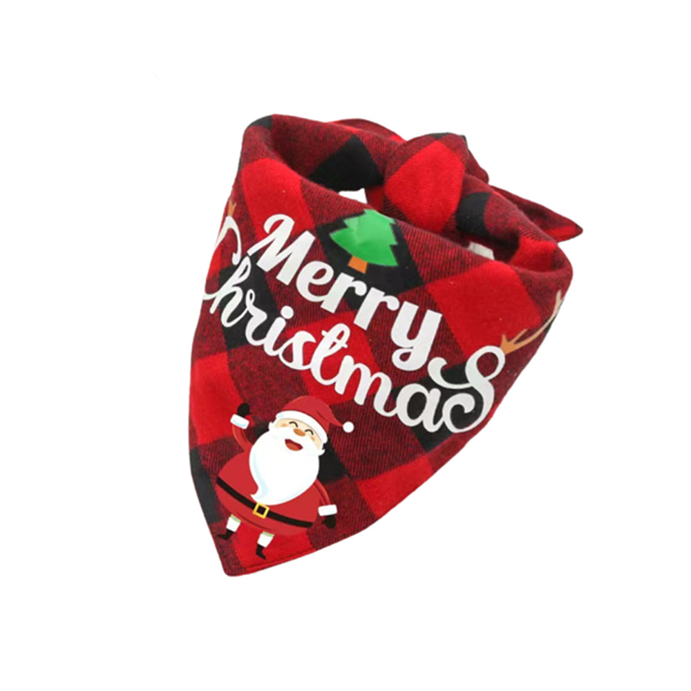 Christmas Plaid Printed Pet Dog Bandana