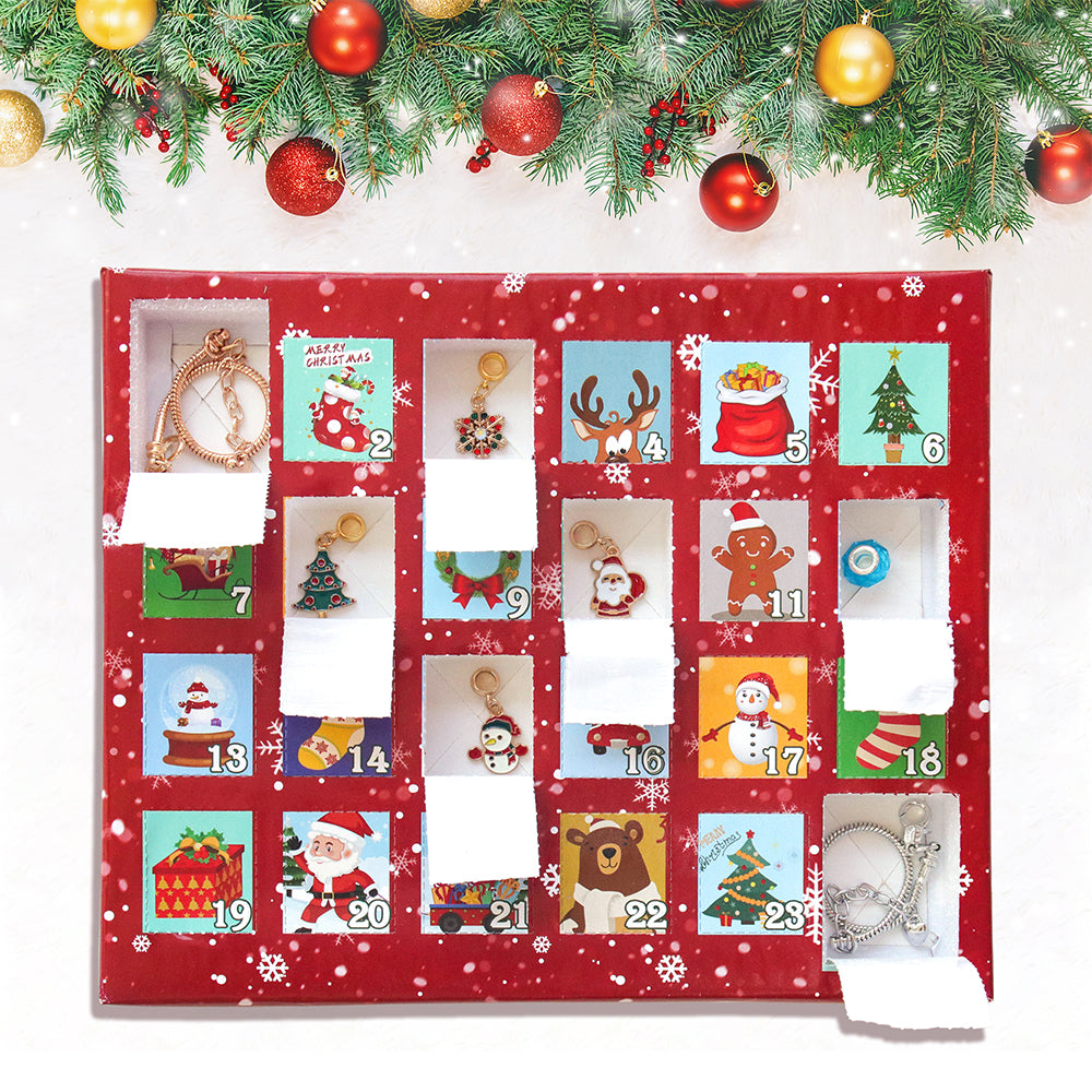 24 Days Christmas Countdown Advent Calendar DIY Bracelet Kit