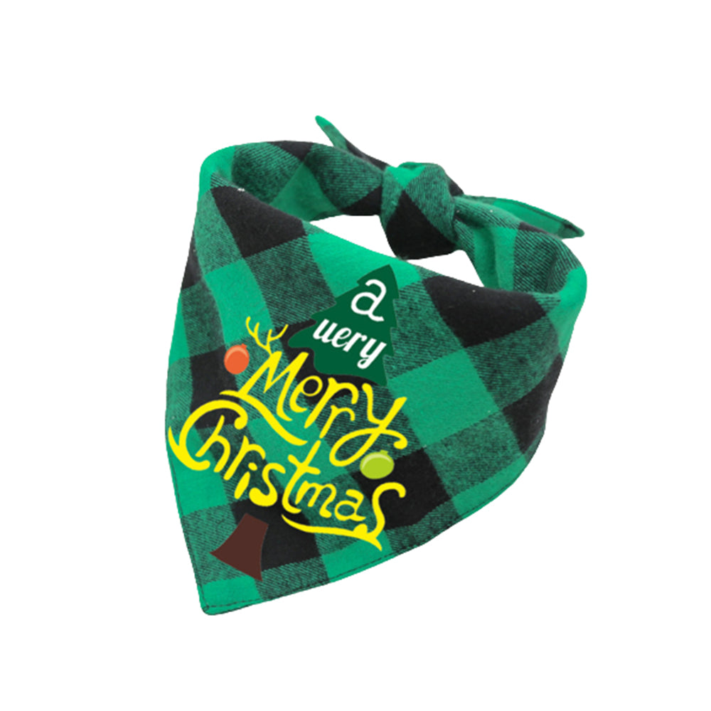 Christmas Plaid Printed Pet Dog Bandana