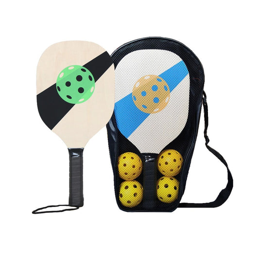 Wooden Pickleball Paddle Set with Drawstring Bag for Outdoor Exercise