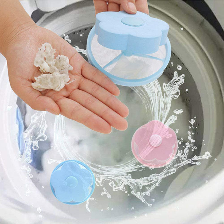 3Pcs Reusable Washing Machine Floating Lint Mesh Bags Random Colour