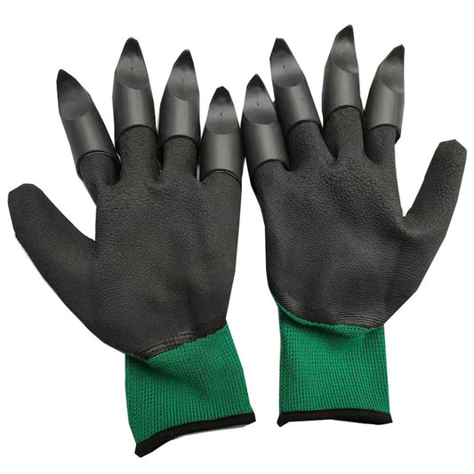 1 Pair of Gardening Gloves with Claws - Black