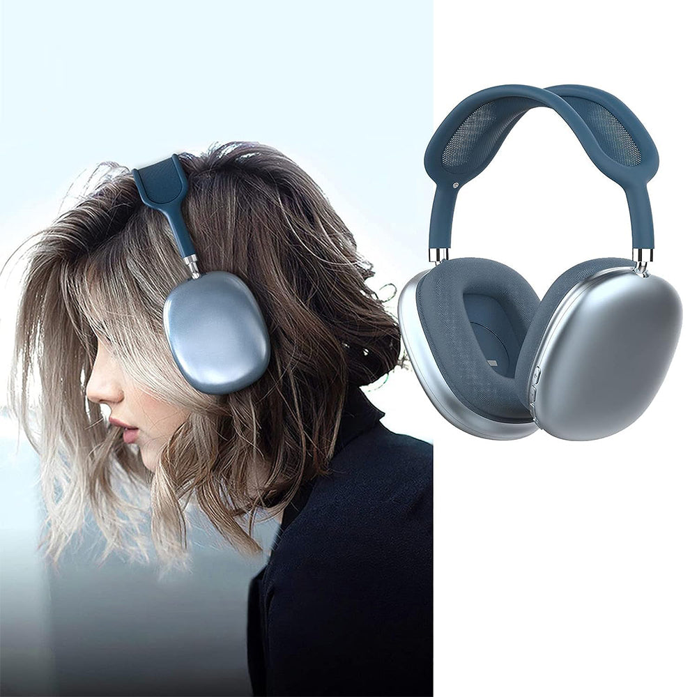 Bluetooth Headphones Wireless TWS Noise Reduction Over Ear Headset - Blue