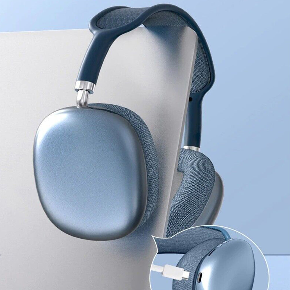 Bluetooth Headphones Wireless TWS Noise Reduction Over Ear Headset - Blue