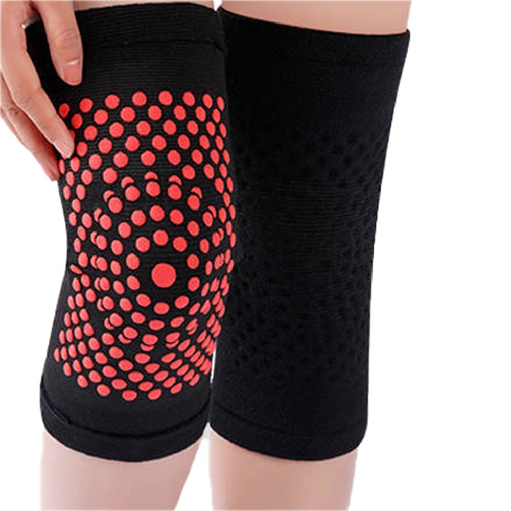 1 Pair of Double-Sided Self-Heating Knee Pads Knee Support - Black - XL