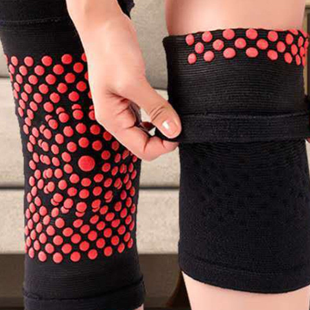 1 Pair of Double-Sided Self-Heating Knee Pads Knee Support - Black - XL