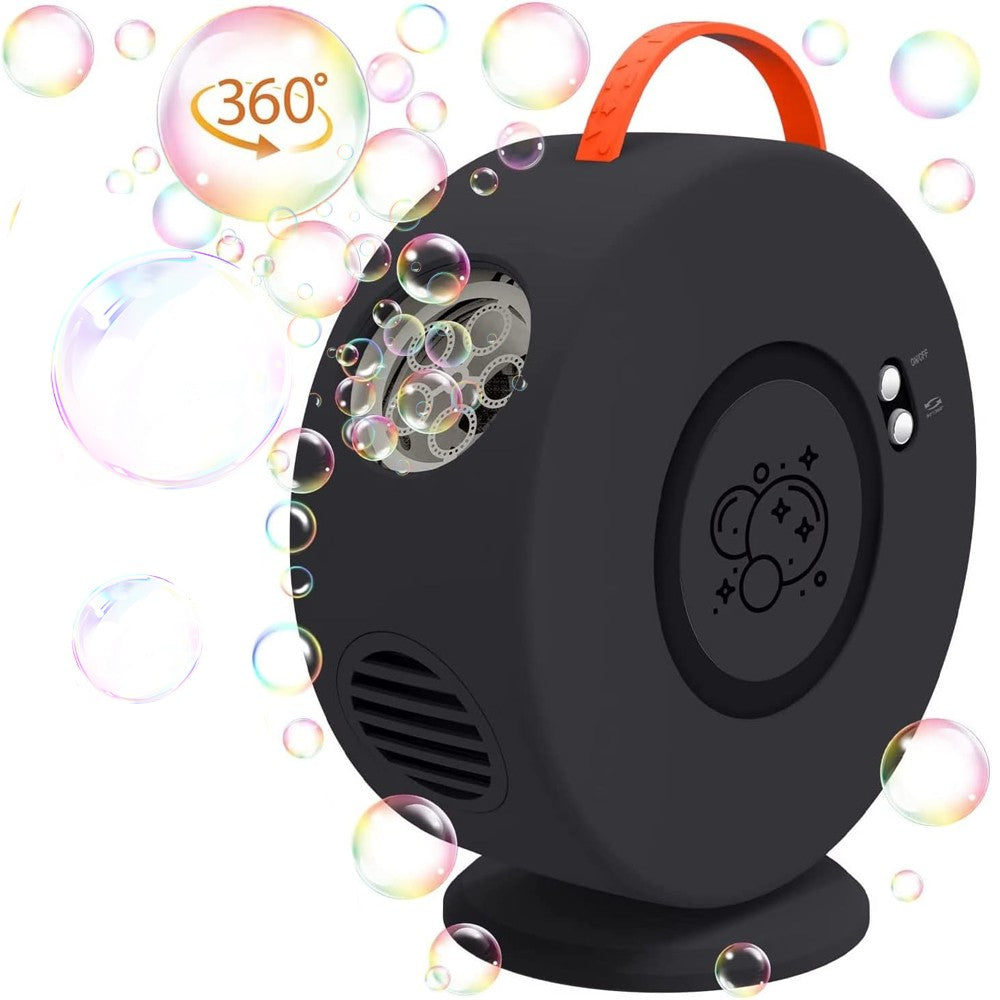 USB Electric Automatic Bubble Machine Auto Bubble Blower Outdoor Toy - Black