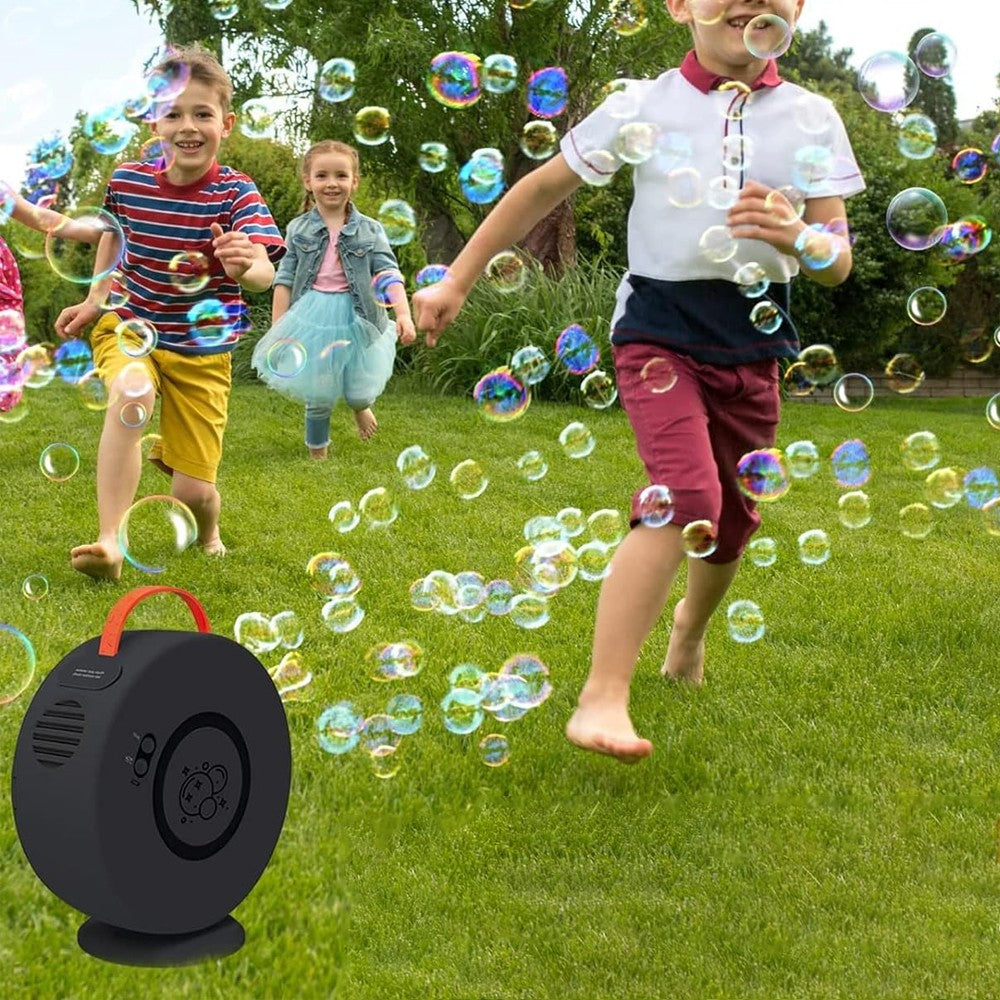 USB Electric Automatic Bubble Machine Auto Bubble Blower Outdoor Toy - Black