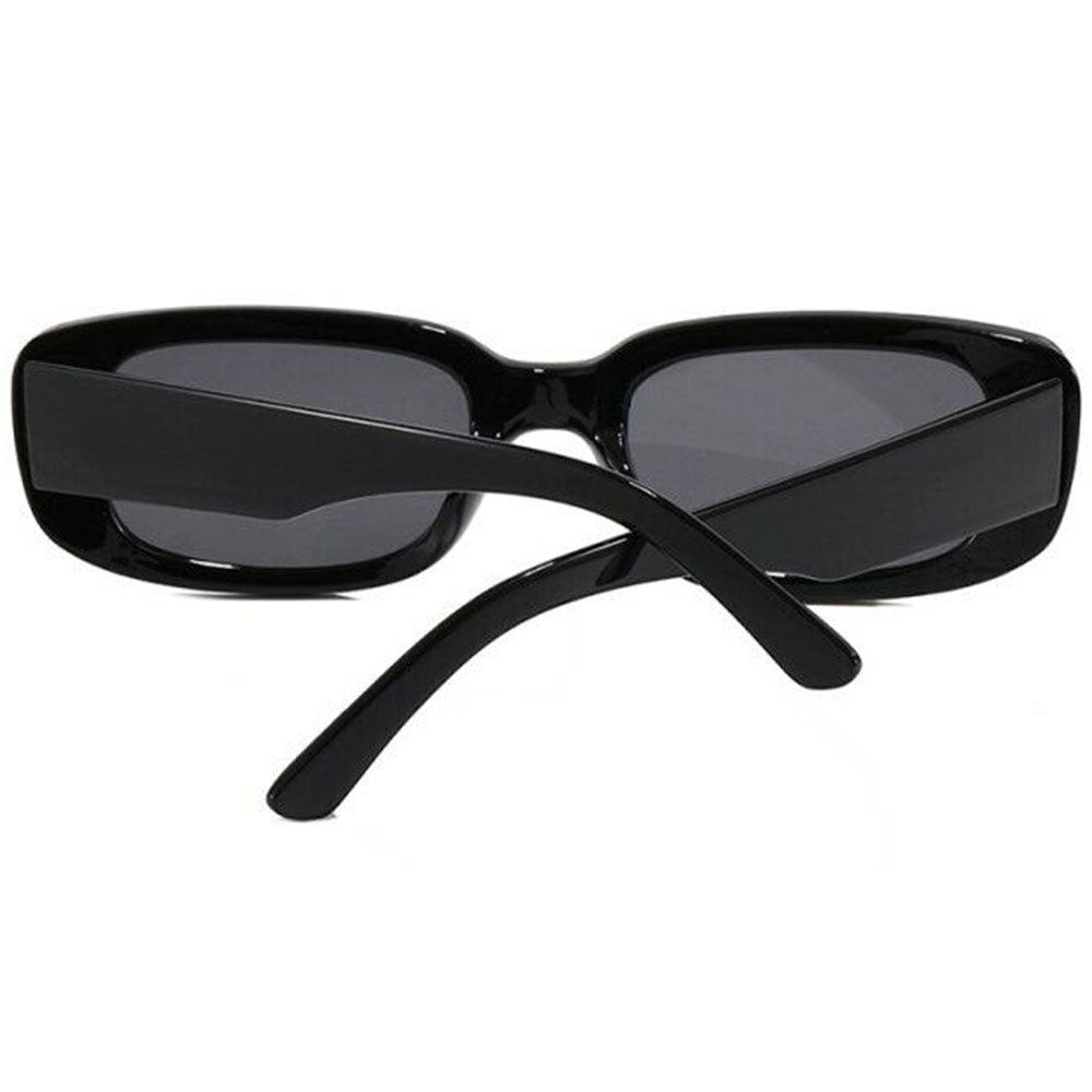 Y2K Style Retro Sunglasses Black Vintage Rectangle Square Sunglass with Case