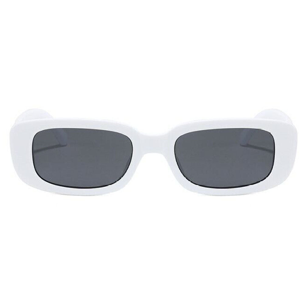 Y2K Style Retro Sunglasses White Vintage Rectangle Square Sunglass with Case