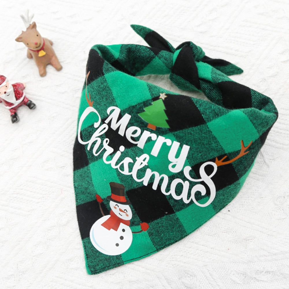 Christmas Plaid Printed Pet Dog Bandana