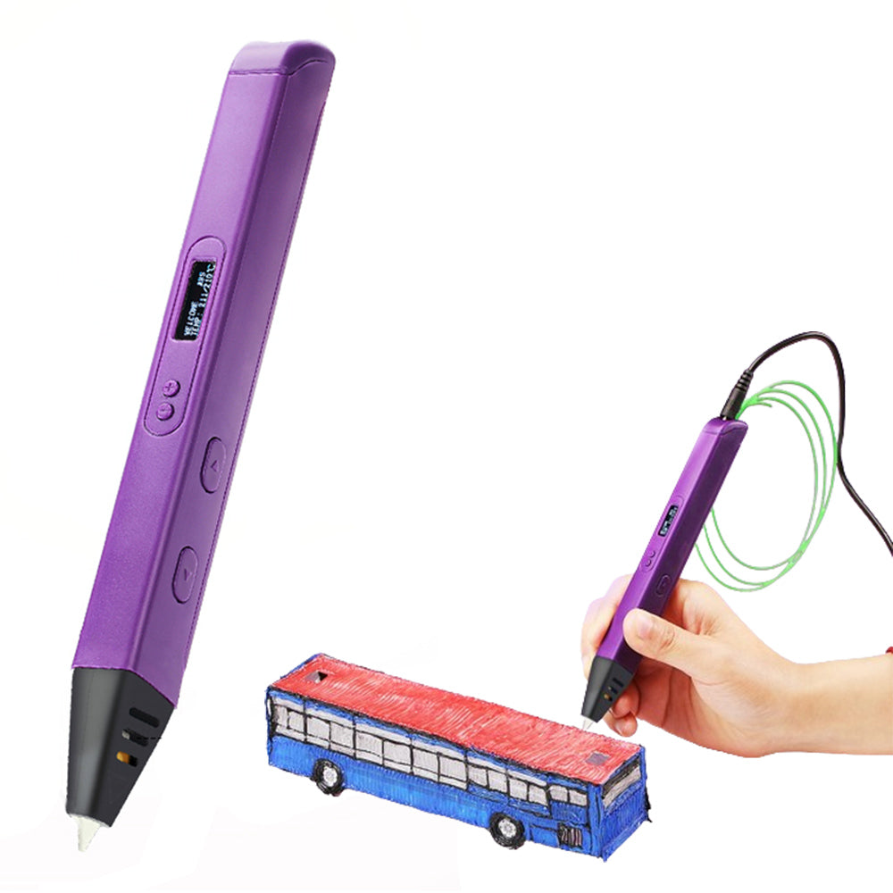 3D Printing Pen with OLED Display and PLA Filament