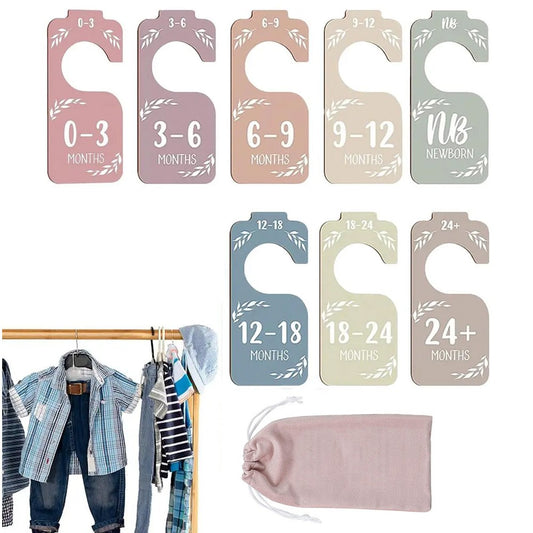 1 Set of 8-Piece Baby Clothes Wardrobe Dividers from Newborn to 24 Months