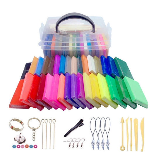 32 Colors DIY Soft Craft Oven Bake Modeling Clay Kit with Modeling Tools and Accessories