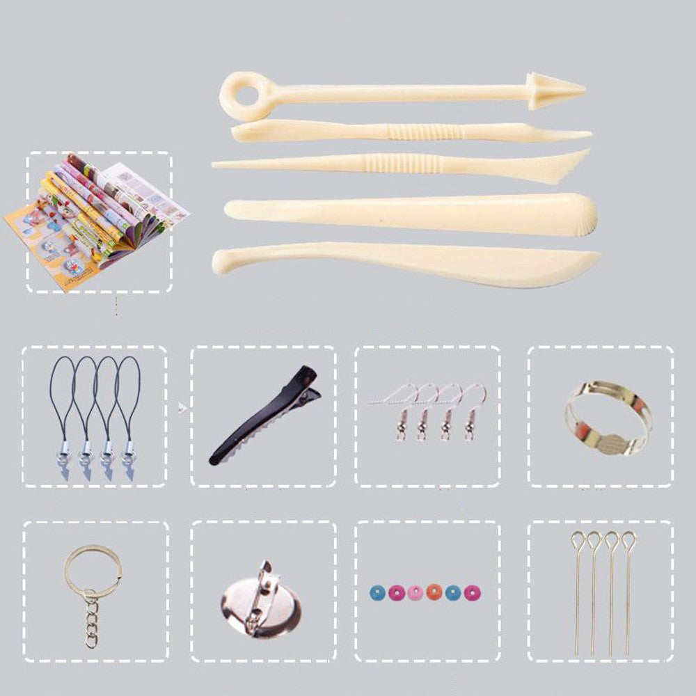 32 Colors DIY Soft Craft Oven Bake Modeling Clay Kit with Modeling Tools and Accessories