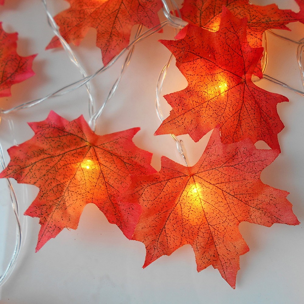 Battery Operated Autumn Maple Leaves String Light