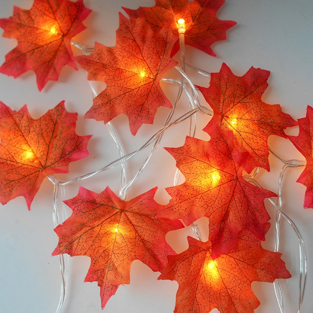 Battery Operated Autumn Maple Leaves String Light