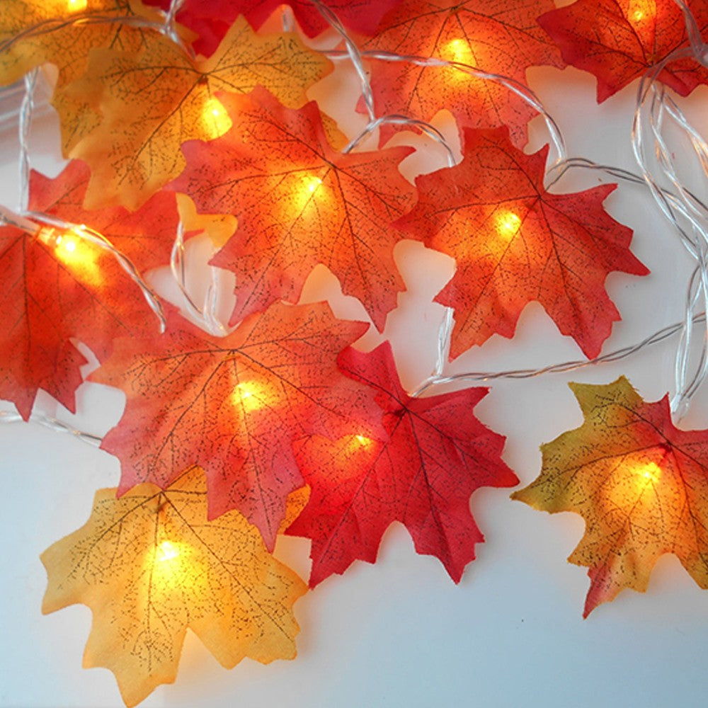 Battery Operated Autumn Maple Leaves String Light