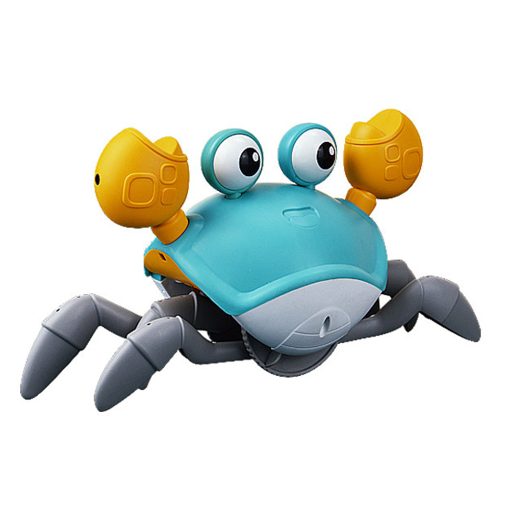 Kids Intellectual Toys USB Music Crawling Crab Toy LED Light Up Baby Toy Blue