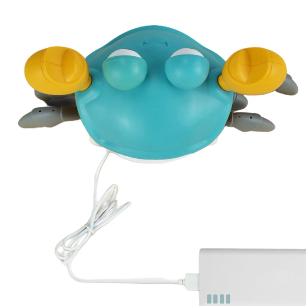 Kids Intellectual Toys USB Music Crawling Crab Toy LED Light Up Baby Toy Blue