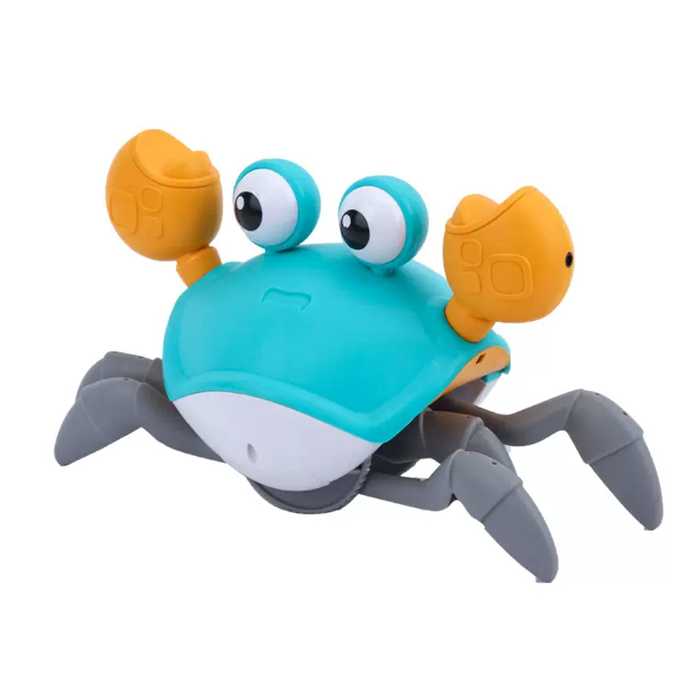 Kids Intellectual Toys USB Music Crawling Crab Toy LED Light Up Baby Toy Blue