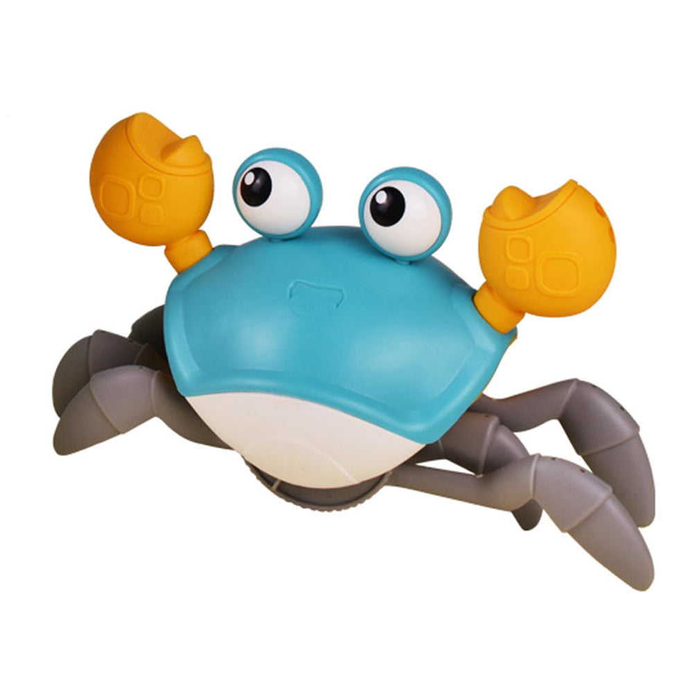 Kids Intellectual Toys USB Music Crawling Crab Toy LED Light Up Baby Toy Blue