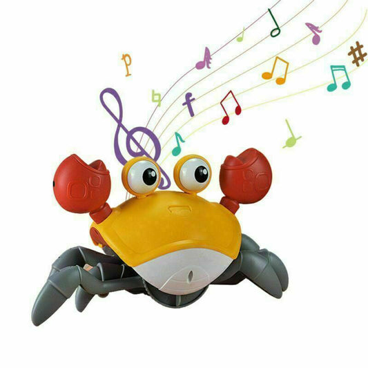 Kids Intellectual Toys USB Music Crawling Crab Toy LED Light Up Baby Toy Red