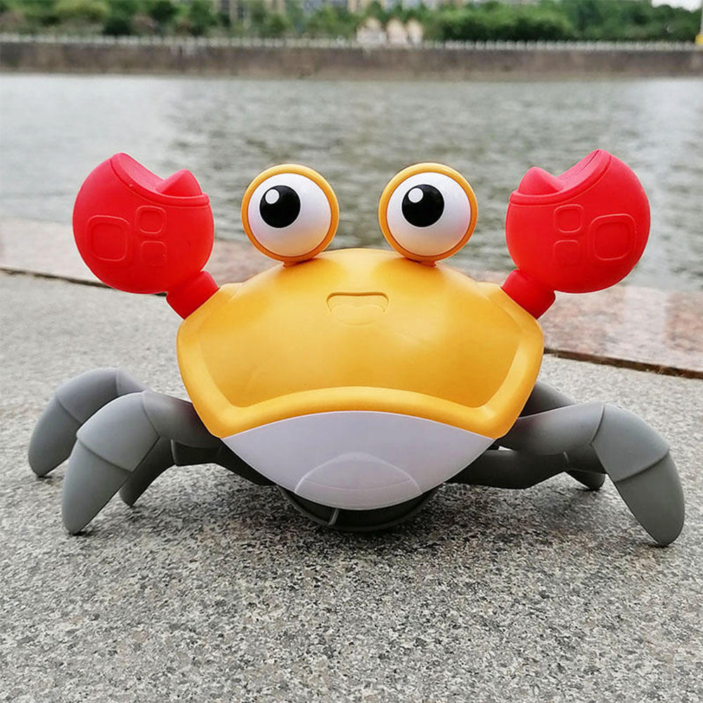 Kids Intellectual Toys USB Music Crawling Crab Toy LED Light Up Baby Toy Red