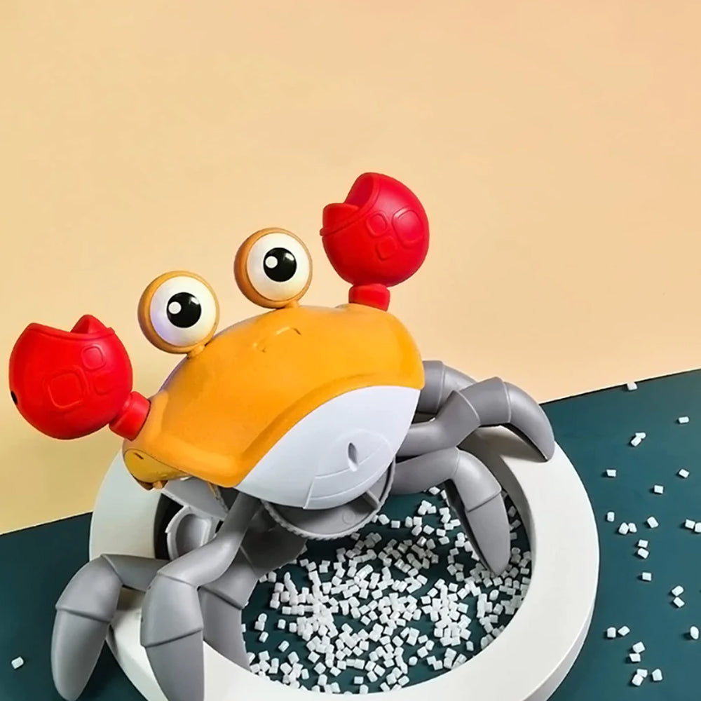 Kids Intellectual Toys USB Music Crawling Crab Toy LED Light Up Baby Toy Red