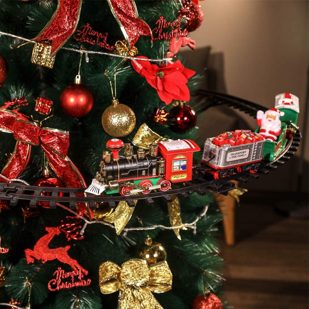 Electric Christmas Car Railway Train Toy Set