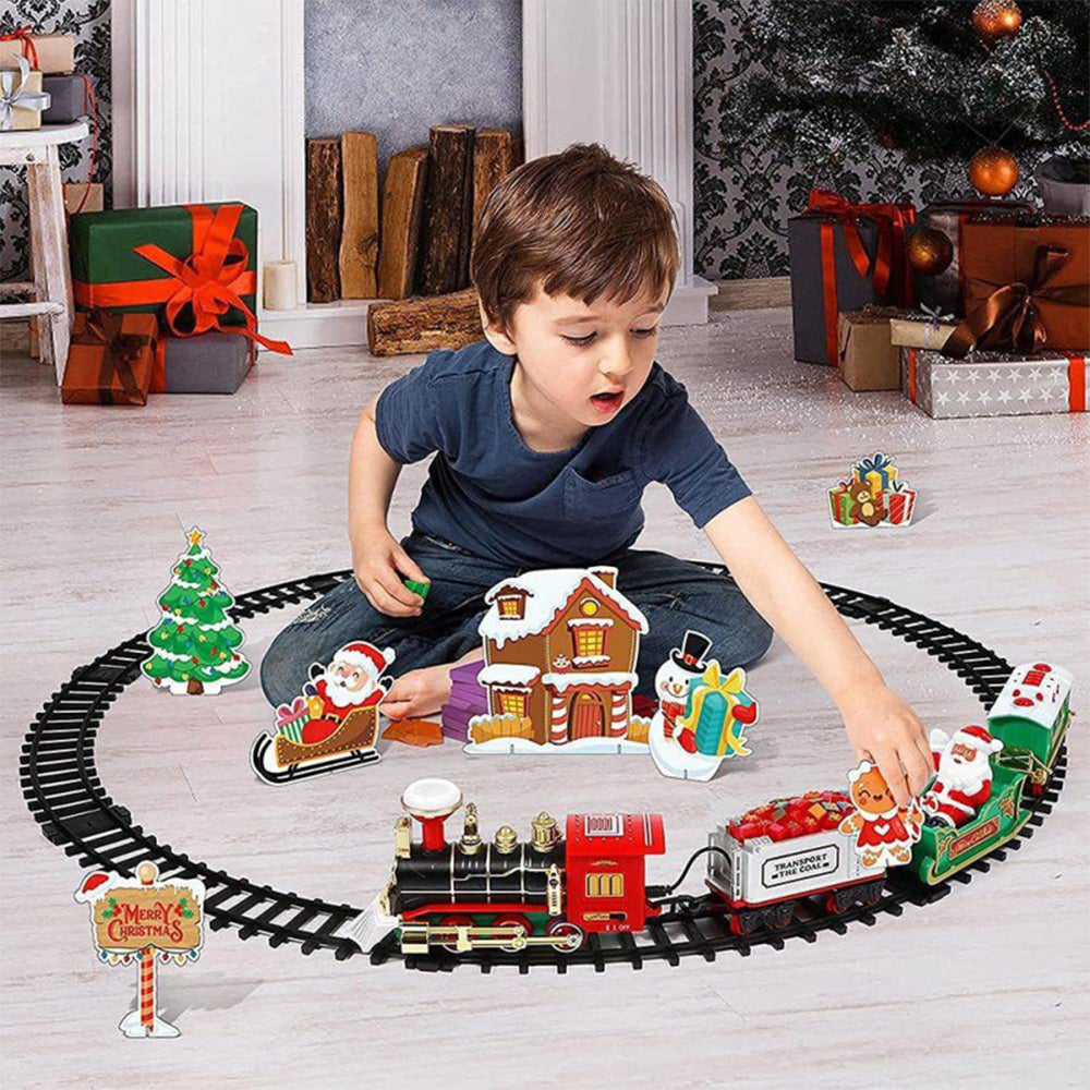 Electric Christmas Car Railway Train Toy Set