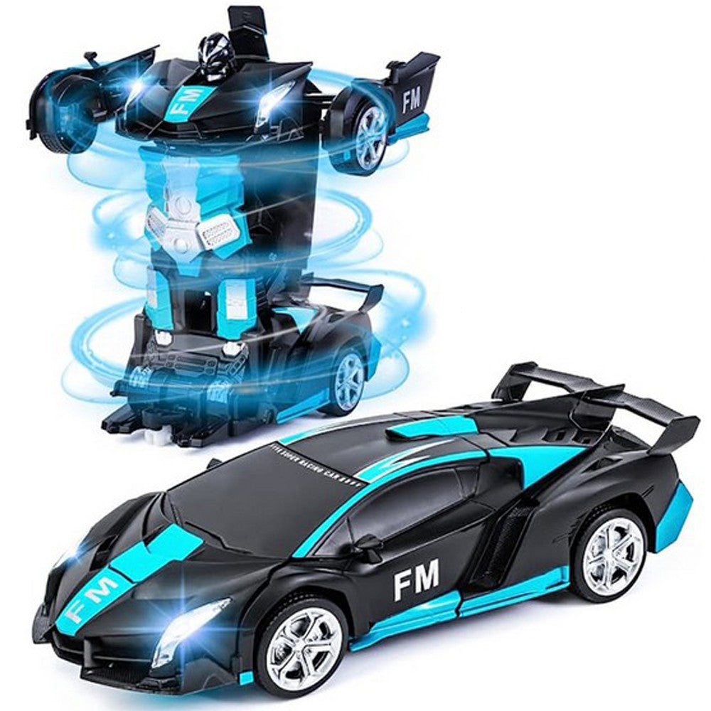 Remote Control Cars for Kids Deformation Toy Car Blue