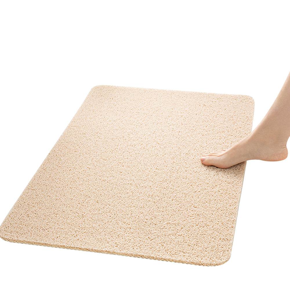 40x60cm Anti Slip Shower Mat PVC Loofah Bathtub Mat Beige