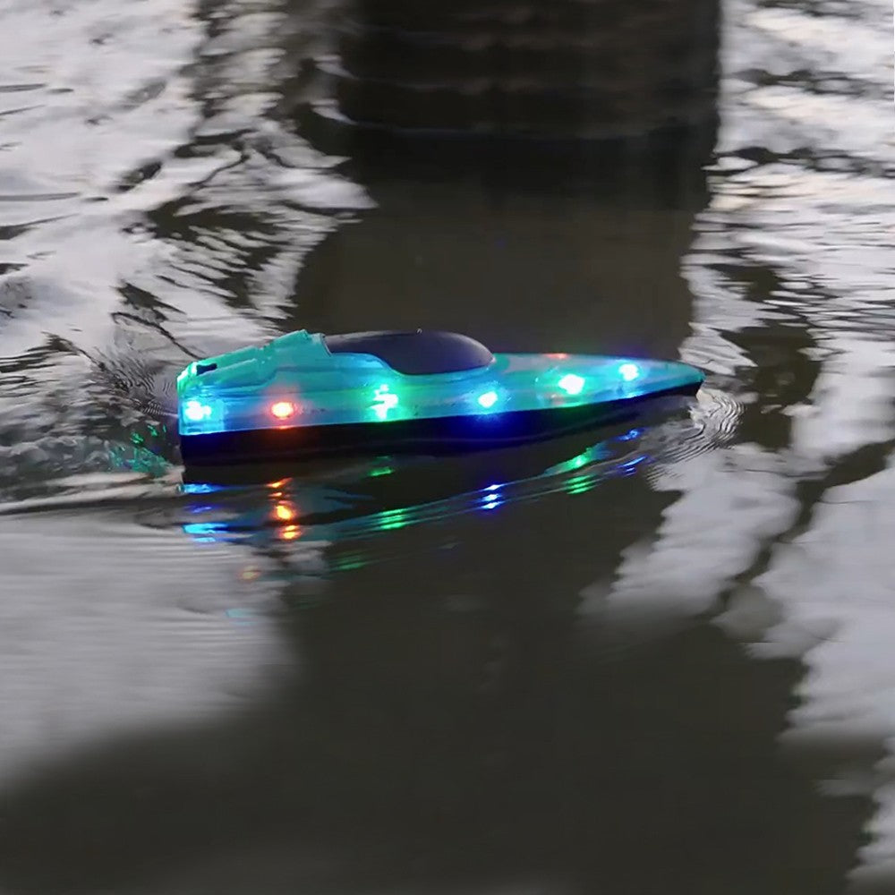 Kids RC Remote Control Boat Toy 2.4GHz Speed Racing Ship Toy with LED Light