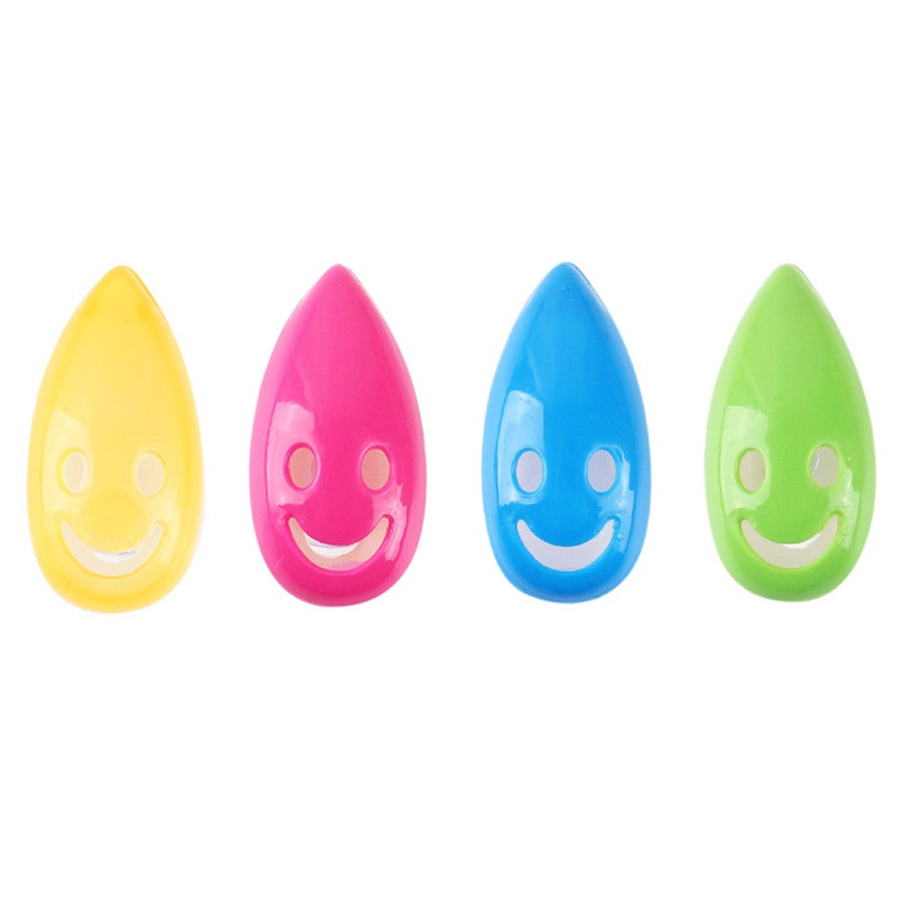 8Pcs Smile Face Toothbrush Cover Holder with Suction Cup Random Color