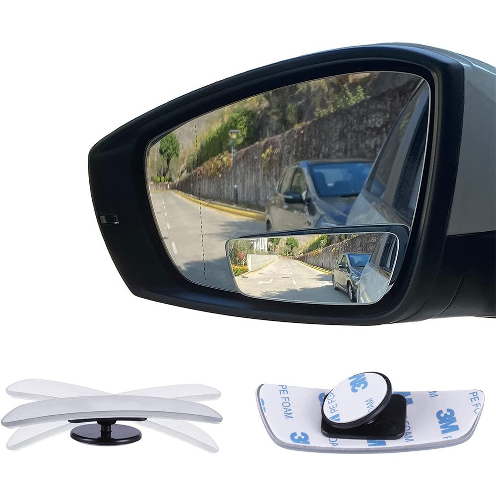 2 Pairs Adjustable Car Blind Spot Mirror Rectangular Frameless Rear View Mirrors