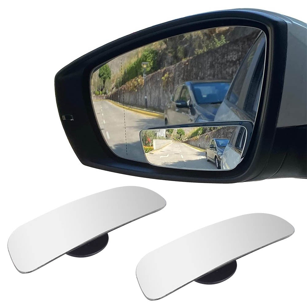 2 Pairs Adjustable Car Blind Spot Mirror Rectangular Frameless Rear View Mirrors