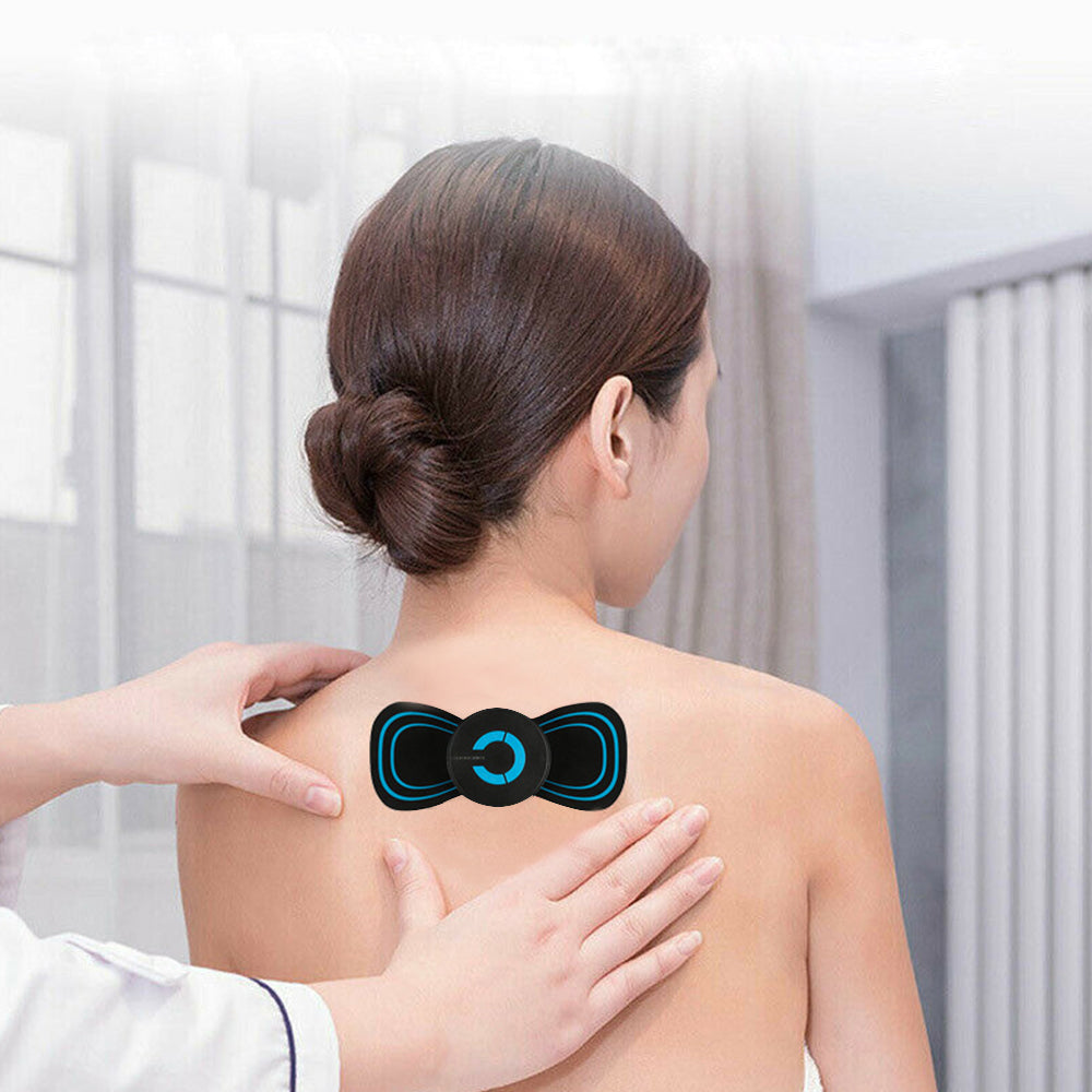 1 Set of Portable Electric Neck Back Massager EMS Massage Patches Relief Pain