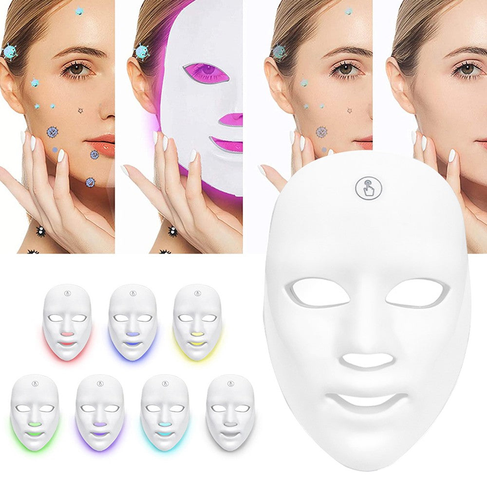 1 X 7 Colors LED Face Mask Photon Therapy Mask for Skin Care Facial Anti Wrinkle