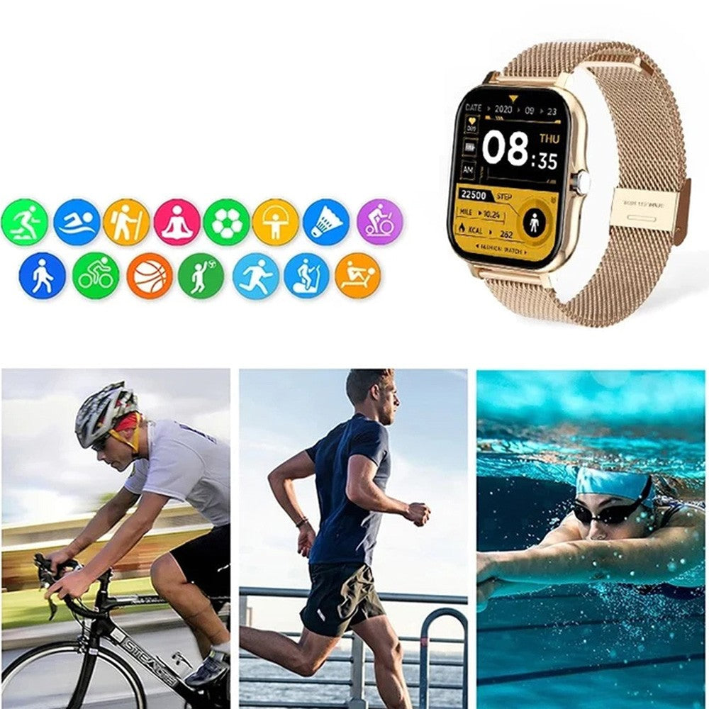 Y13 Bluetooth Smart Watch Touch Screen Fitness Tracker Heart Rate Monitor Sports Bracelet Gold