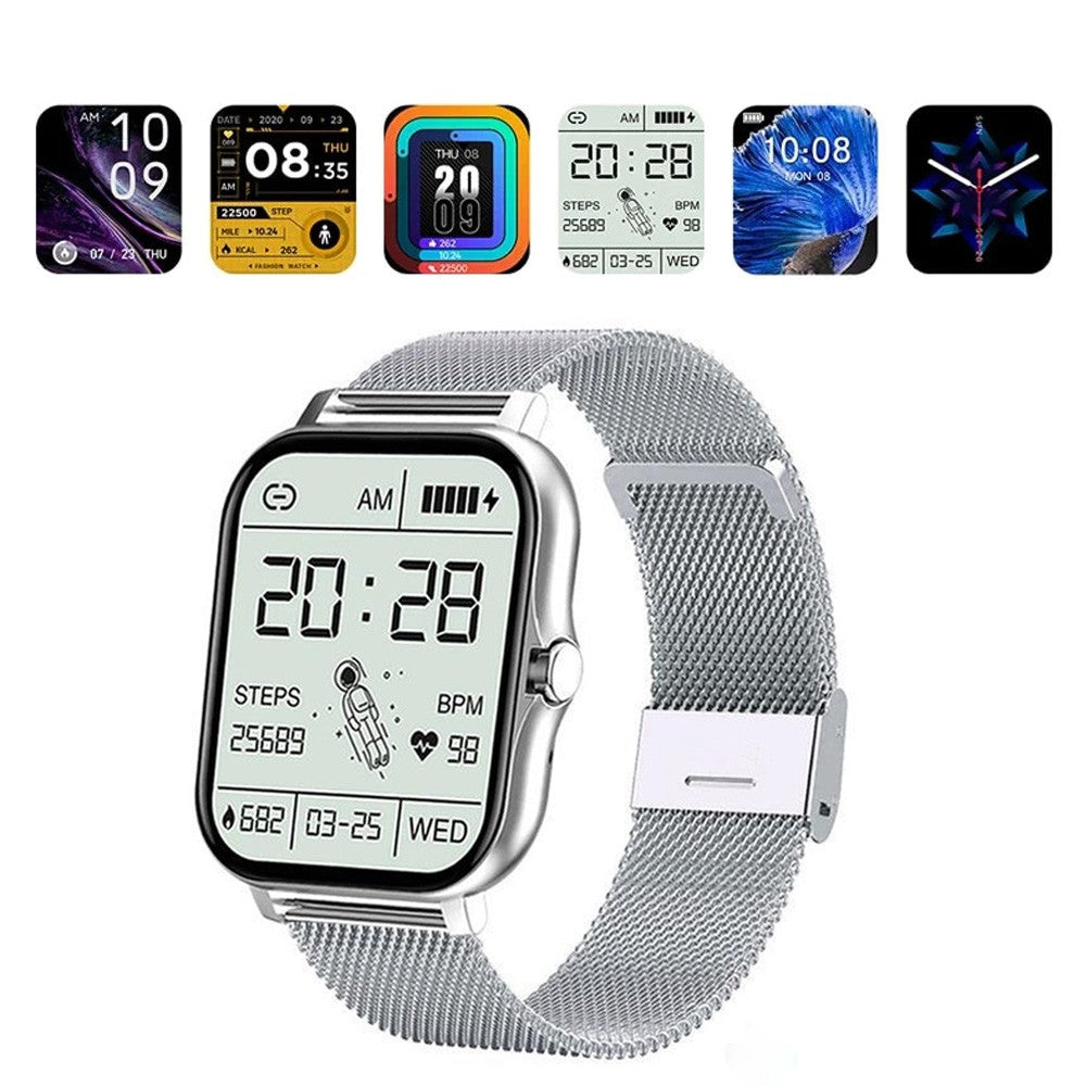 Y13 Bluetooth Smart Watch Touch Screen Fitness Tracker Heart Rate Monitor Sports Bracelet Silver