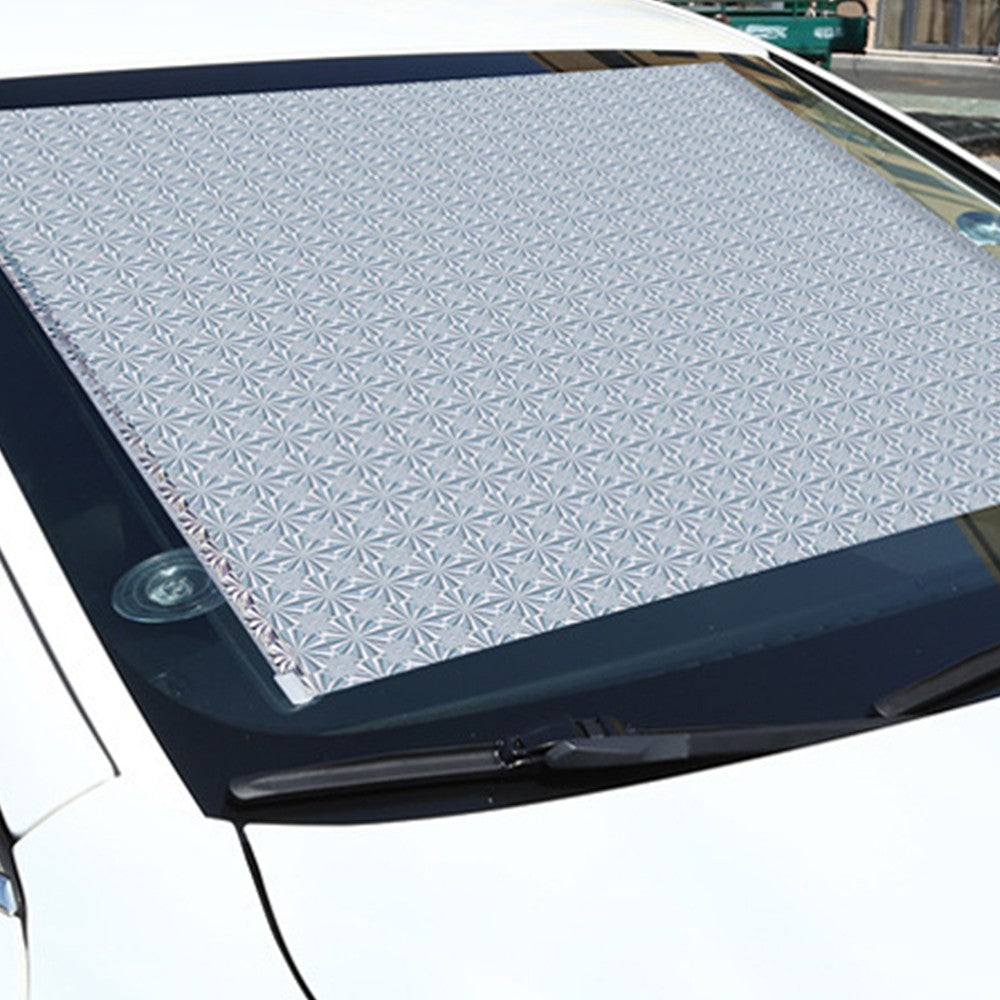 125x40cm Retractable Roller Blinds Car Sunshade Cover Window Blackout Curtains with Suction Cup Silver