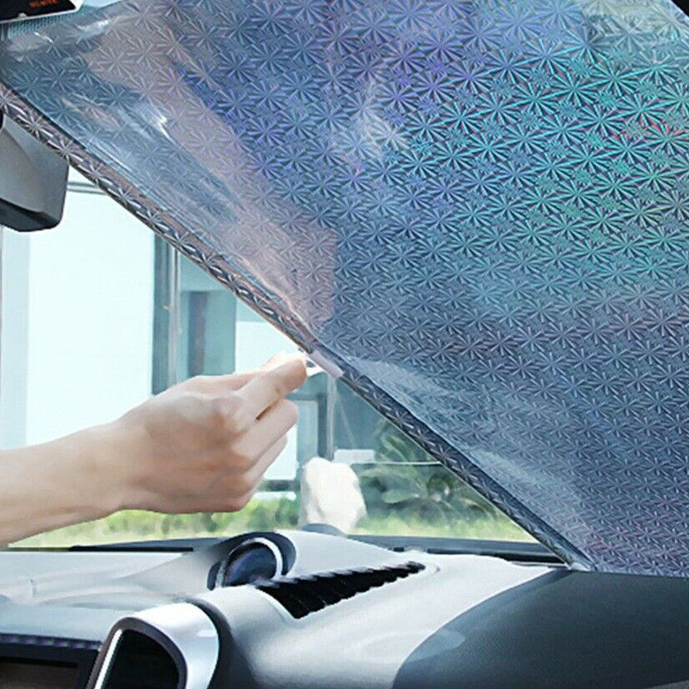 125x40cm Retractable Roller Blinds Car Sunshade Cover Window Blackout Curtains with Suction Cup Silver