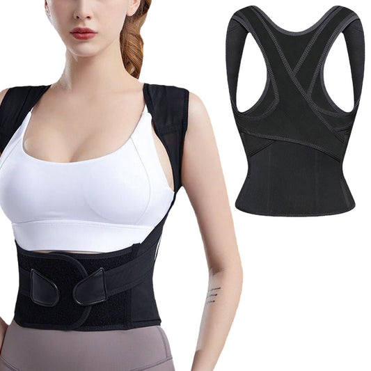 XL Adjustable Back Posture Corrector Back Posture Brace Lumbar Back Support Belt Shoulder Brace