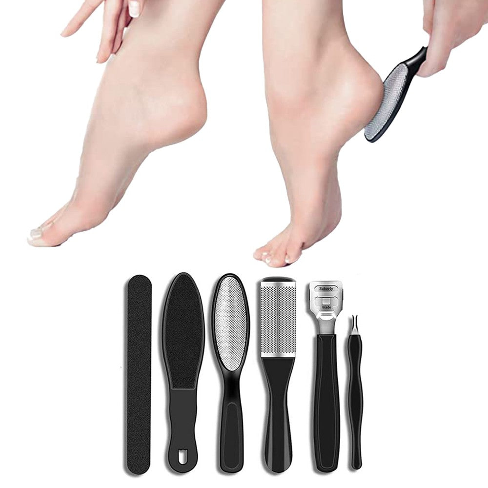 Black Electric Foot File Callus Remover LCD Display with 2 Grinding Heads and 10 Pedicure Tools Kit