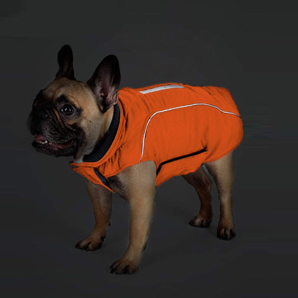 XL Winter Warm Dog Coats Dog Jacket Windproof Vest Reflective Pet Apparel Orange